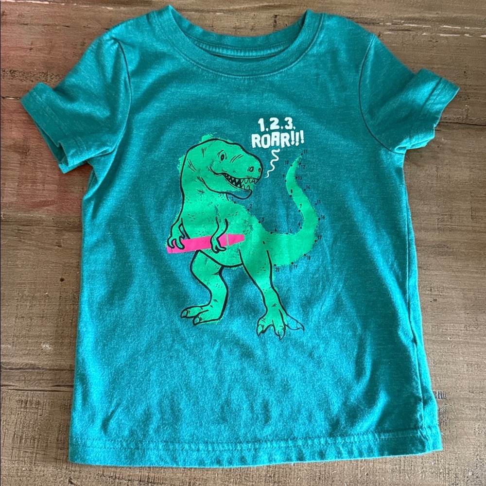 5 for $25 bundle🌈 Cat & Jack Green dinosaur T-Shirt boys size 2t